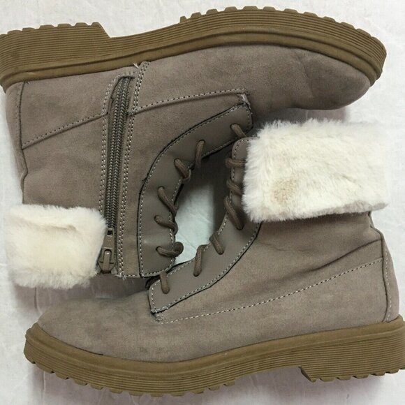 Girl's Fur Hiker GAP Boots US Size 3 TAN zipper - Picture 1 of 8